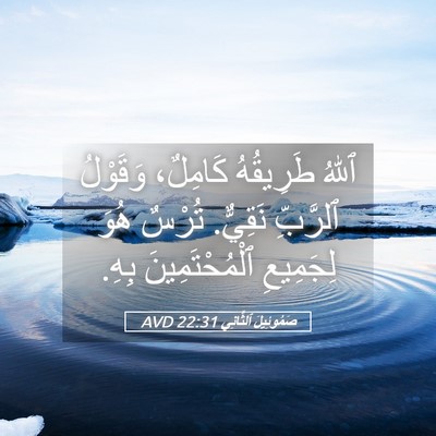 Picture 05 - صَمُوئِيلَ ٱلثَّانِي 22:31 AVD - ٱللهُ طَرِيقُهُ كَامِلٌ، - Bible Verse Picture