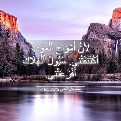 Picture 05 - صَمُوئِيلَ ٱلثَّانِي 22:5 AVD - لِأَنَّ أَمْوَاجَ - Bible Verse Picture