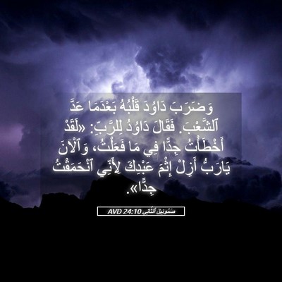 Picture 05 - صَمُوئِيلَ ٱلثَّانِي 24:10 AVD - وَضَرَبَ دَاوُدَ قَلْبُهُ - Bible Verse Picture