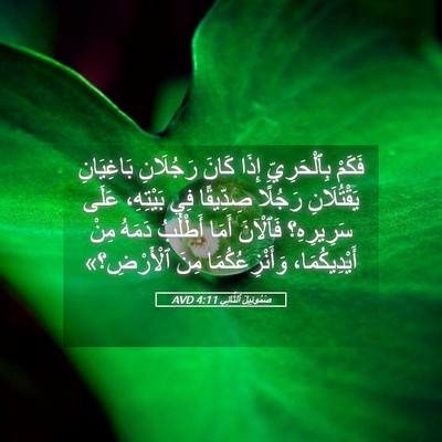 Picture 05 - صَمُوئِيلَ ٱلثَّانِي 4:11 AVD - فَكَمْ بِٱلْحَرِيِّ إِذَا - Bible Verse Picture