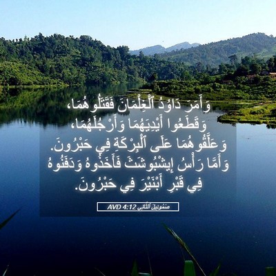 Picture 05 - صَمُوئِيلَ ٱلثَّانِي 4:12 AVD - وَأَمَرَ دَاوُدُ - Bible Verse Picture