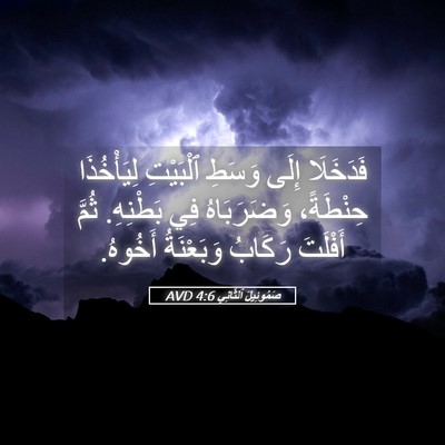 Picture 05 - صَمُوئِيلَ ٱلثَّانِي 4:6 AVD - فَدَخَلَا إِلَى وَسَطِ - Bible Verse Picture