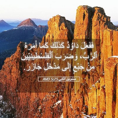 Picture 05 - صَمُوئِيلَ ٱلثَّانِي 5:25 AVD - فَفَعَلَ دَاوُدُ كَذَلِكَ - Bible Verse Picture