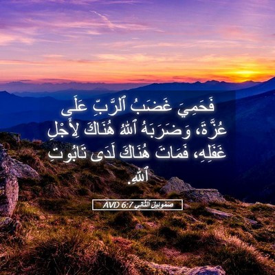 Picture 05 - صَمُوئِيلَ ٱلثَّانِي 6:7 AVD - فَحَمِيَ غَضَبُ ٱلرَّبِّ - Bible Verse Picture