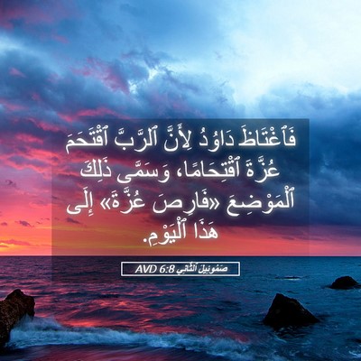 Picture 05 - صَمُوئِيلَ ٱلثَّانِي 6:8 AVD - فَٱغْتَاظَ دَاوُدُ - Bible Verse Picture
