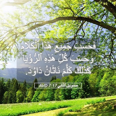 Picture 05 - صَمُوئِيلَ ٱلثَّانِي 7:17 AVD - فَحَسَبَ جَمِيعِ هَذَا - Bible Verse Picture
