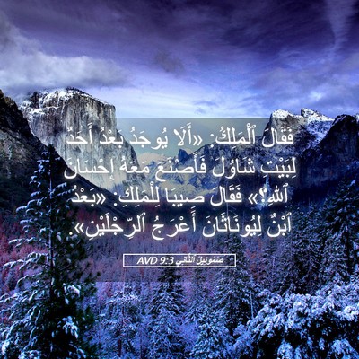 Picture 05 - صَمُوئِيلَ ٱلثَّانِي 9:3 AVD - فَقَالَ ٱلْمَلِكُ: «أَلَا - Bible Verse Picture
