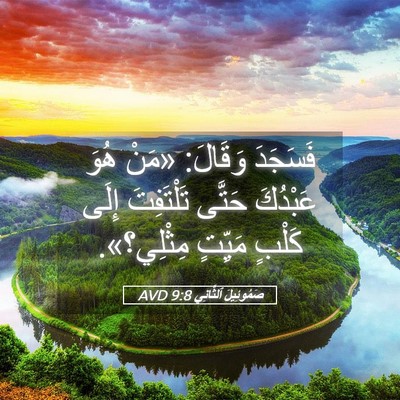 Picture 05 - صَمُوئِيلَ ٱلثَّانِي 9:8 AVD - فَسَجَدَ وَقَالَ: «مَنْ - Bible Verse Picture