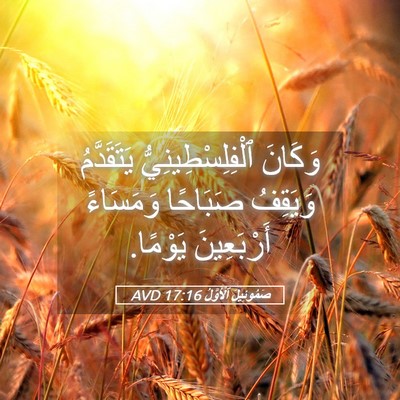 Picture 05 - صَمُوئِيلَ ٱلْأَوَّلُ 17:16 AVD - وَكَانَ ٱلْفِلِسْطِينِيُّ - Bible Verse Picture