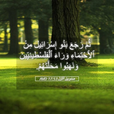 Picture 05 - صَمُوئِيلَ ٱلْأَوَّلُ 17:53 AVD - ثُمَّ رَجَعَ بَنُو - Bible Verse Picture