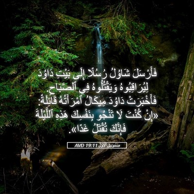 Picture 05 - صَمُوئِيلَ ٱلْأَوَّلُ 19:11 AVD - فَأَرْسَلَ شَاوُلُ - Bible Verse Picture