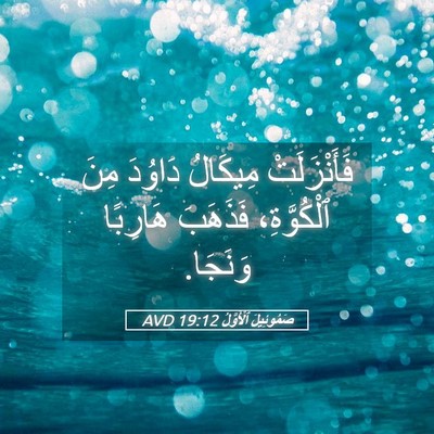 Picture 05 - صَمُوئِيلَ ٱلْأَوَّلُ 19:12 AVD - فَأَنْزَلَتْ مِيكَالُ - Bible Verse Picture