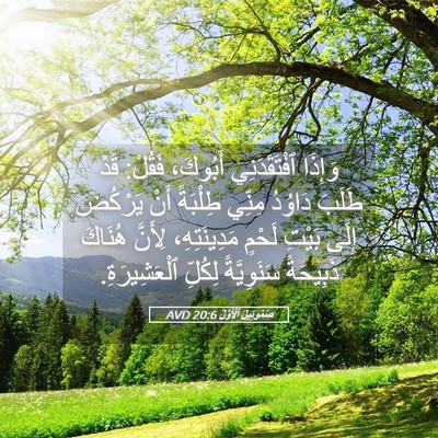 Picture 05 - صَمُوئِيلَ ٱلْأَوَّلُ 20:6 AVD - وَإِذَا ٱفْتَقَدَنِي - Bible Verse Picture