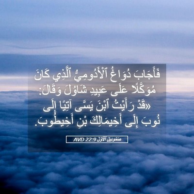 Picture 05 - صَمُوئِيلَ ٱلْأَوَّلُ 22:9 AVD - فَأَجَابَ دُوَاغُ - Bible Verse Picture