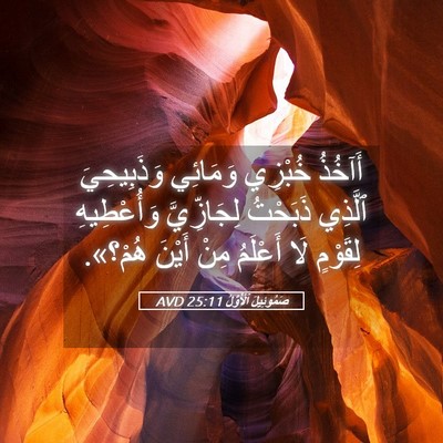 Picture 05 - صَمُوئِيلَ ٱلْأَوَّلُ 25:11 AVD - أَآخُذُ خُبْزِي وَمَائِي - Bible Verse Picture
