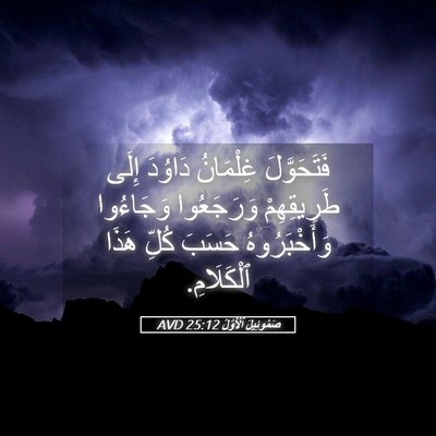 Picture 05 - صَمُوئِيلَ ٱلْأَوَّلُ 25:12 AVD - فَتَحَوَّلَ غِلْمَانُ - Bible Verse Picture