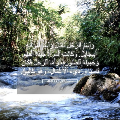 Picture 05 - صَمُوئِيلَ ٱلْأَوَّلُ 25:3 AVD - وَٱسْمُ ٱلرَّجُلِ - Bible Verse Picture