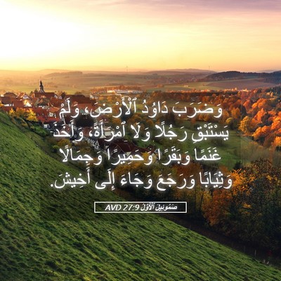 Picture 05 - صَمُوئِيلَ ٱلْأَوَّلُ 27:9 AVD - وَضَرَبَ دَاوُدُ - Bible Verse Picture
