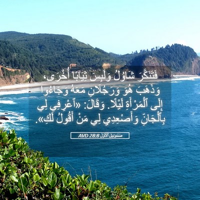 Picture 05 - صَمُوئِيلَ ٱلْأَوَّلُ 28:8 AVD - فَتَنَكَّرَ شَاوُلُ - Bible Verse Picture