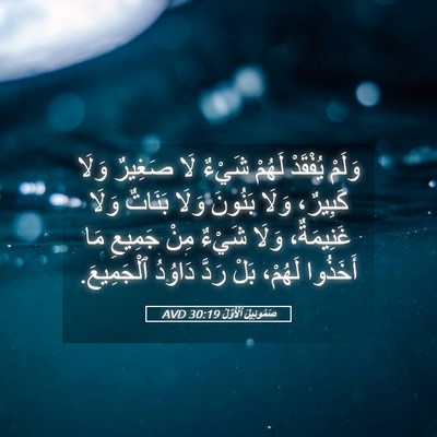 Picture 05 - صَمُوئِيلَ ٱلْأَوَّلُ 30:19 AVD - وَلَمْ يُفْقَدْ لَهُمْ - Bible Verse Picture