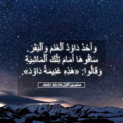 Picture 05 - صَمُوئِيلَ ٱلْأَوَّلُ 30:20 AVD - وَأَخَذَ دَاوُدُ - Bible Verse Picture