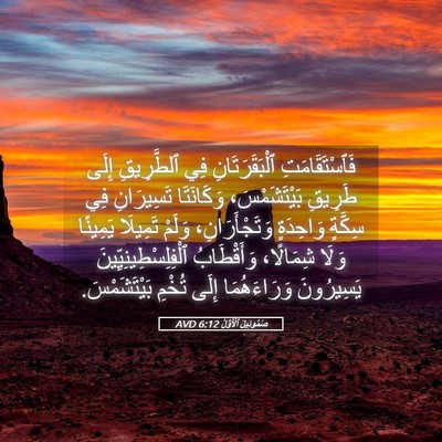 Picture 05 - صَمُوئِيلَ ٱلْأَوَّلُ 6:12 AVD - فَٱسْتَقَامَتِ - Bible Verse Picture