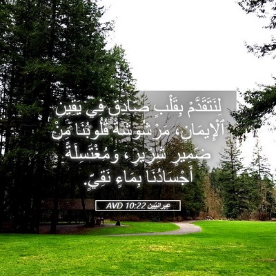 Picture 05 - عِبرانِيّين 10:22 AVD - لِنَتَقَدَّمْ بِقَلْبٍ - Bible Verse Picture