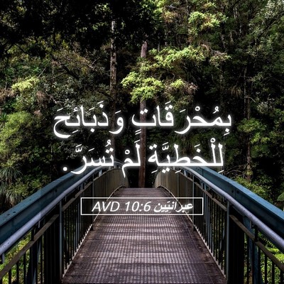 Picture 05 - عِبرانِيّين 10:6 AVD - بِمُحْرَقَاتٍ وَذَبَائِحَ - Bible Verse Picture