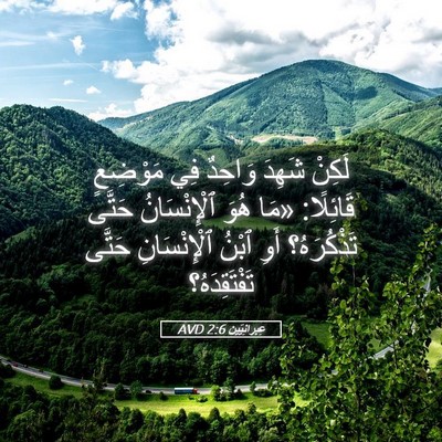 Picture 05 - عِبرانِيّين 2:6 AVD - لَكِنْ شَهِدَ وَاحِدٌ فِي - Bible Verse Picture