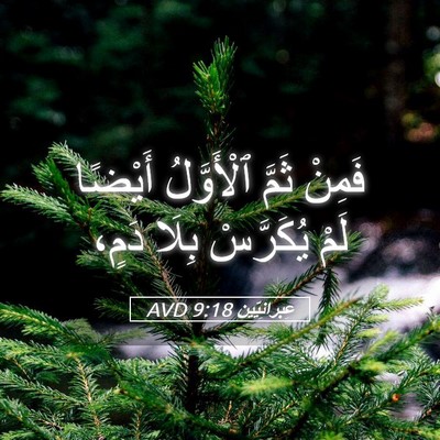 Picture 05 - عِبرانِيّين 9:18 AVD - فَمِنْ ثَمَّ ٱلْأَوَّلُ - Bible Verse Picture