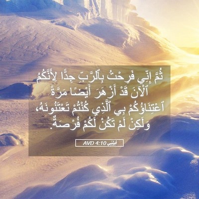 Picture 05 - فِيلِبِّي 4:10 AVD - ثُمَّ إِنِّي فَرِحْتُ - Bible Verse Picture