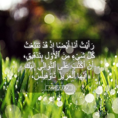 Picture 05 - لُوقا 1:3 AVD - رَأَيْتُ أَنَا أَيْضًا - Bible Verse Picture