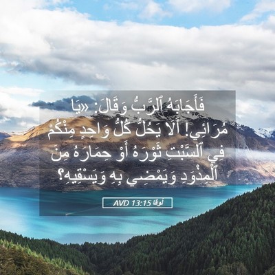 Picture 05 - لُوقا 13:15 AVD - فَأَجَابَهُ ٱلرَّبُّ - Bible Verse Picture