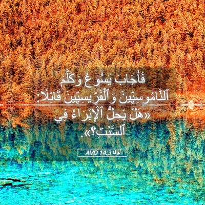 Picture 05 - لُوقا 14:3 AVD - فَأَجَابَ يَسُوعُ - Bible Verse Picture