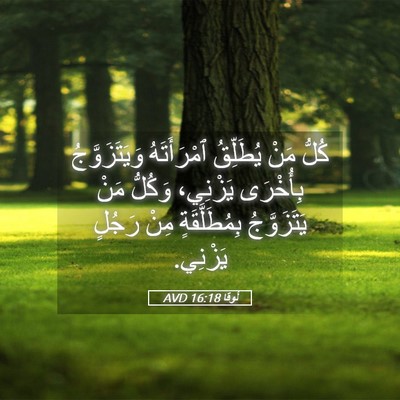 Picture 05 - لُوقا 16:18 AVD - كُلُّ مَنْ يُطَلِّقُ - Bible Verse Picture