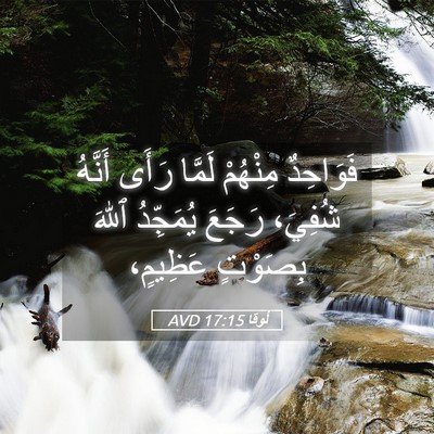 Picture 05 - لُوقا 17:15 AVD - فَوَاحِدٌ مِنْهُمْ لَمَّا - Bible Verse Picture