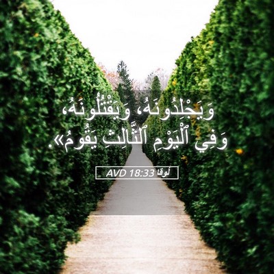 Picture 05 - لُوقا 18:33 AVD - وَيَجْلِدُونَهُ، - Bible Verse Picture