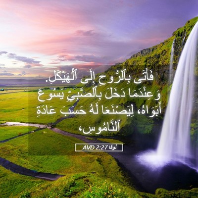 Picture 05 - لُوقا 2:27 AVD - فَأَتَى بِٱلرُّوحِ إِلَى - Bible Verse Picture