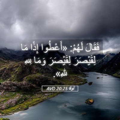Picture 05 - لُوقا 20:25 AVD - فَقَالَ لَهُمْ: «أَعْطُوا - Bible Verse Picture