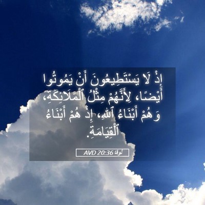 Picture 05 - لُوقا 20:36 AVD - إِذْ لَا يَسْتَطِيعُونَ - Bible Verse Picture