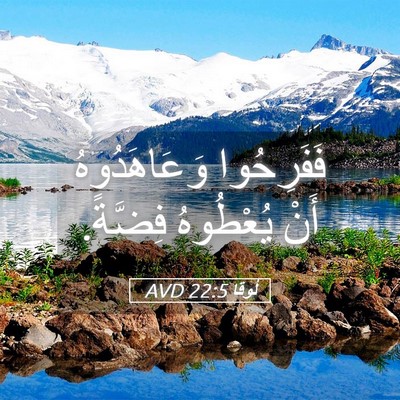 Picture 05 - لُوقا 22:5 AVD - فَفَرِحُوا وَعَاهَدُوهُ - Bible Verse Picture