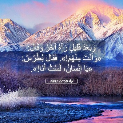 Picture 05 - لُوقا 22:58 AVD - وَبَعْدَ قَلِيلٍ رَآهُ - Bible Verse Picture