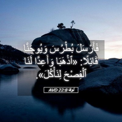 Picture 05 - لُوقا 22:8 AVD - فَأَرْسَلَ بُطْرُسَ - Bible Verse Picture