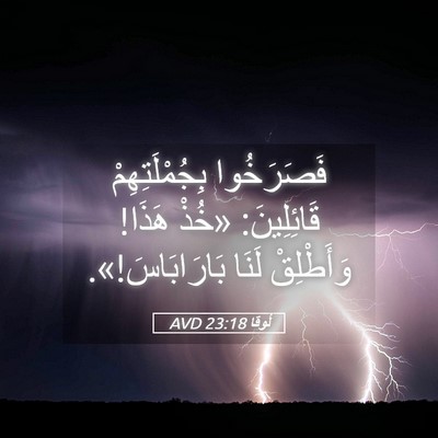 Picture 05 - لُوقا 23:18 AVD - فَصَرَخُوا بِجُمْلَتِهِمْ - Bible Verse Picture