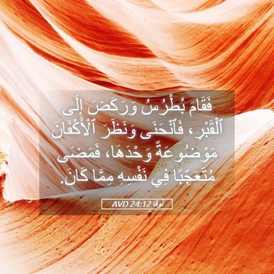 Picture 05 - لُوقا 24:12 AVD - فَقَامَ بُطْرُسُ وَرَكَضَ - Bible Verse Picture