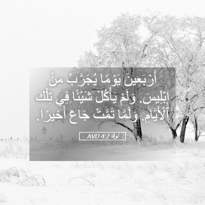 Picture 05 - لُوقا 4:2 AVD - أَرْبَعِينَ يَوْمًا - Bible Verse Picture
