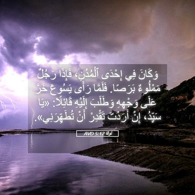 Picture 05 - لُوقا 5:12 AVD - وَكَانَ فِي إِحْدَى - Bible Verse Picture