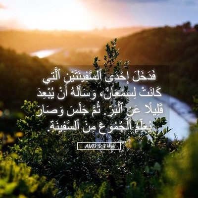 Picture 05 - لُوقا 5:3 AVD - فَدَخَلَ إِحْدَى - Bible Verse Picture