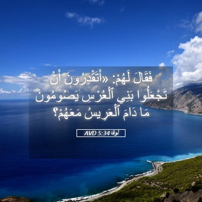 Picture 05 - لُوقا 5:34 AVD - فَقَالَ لَهُمْ: - Bible Verse Picture