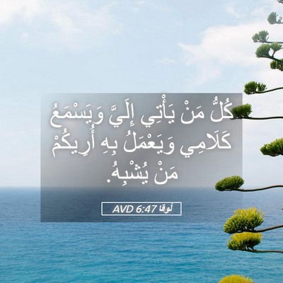 Picture 05 - لُوقا 6:47 AVD - كُلُّ مَنْ يَأْتِي إِلَيَّ - Bible Verse Picture